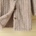 thumbnail image 5 of Toddler Girls Fleece Jackets Button Down Mid Length Winter Warm Hooded Coats Fashion Casual Solid Color Soft Thick Outwear, 5 of 6