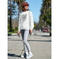 thumbnail image 2 of Hand Heart And Peonies Sweatshirt Women -Image by Shutterstock, Female 5X-Large, 2 of 4