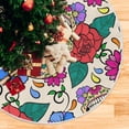 thumbnail image 5 of FMSHPON Colorful Skull Xmas Christmas Tree Skirt Stand Mat for Holiday Party Decoration Indoor Outdoor 48 inches, 5 of 6