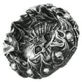 thumbnail image 3 of Uadme Ceniceros para el hogar, estilo retro, diseño de calavera, grabado compacto, efecto de llama, estatua decorativa para exteriores en casa y oficina, 3 of 5