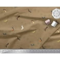 thumbnail image 2 of Soimoi Brown Cotton Voile Fabric Footprint & Shoes Fashion Print Fabric by the Yard 42 Inch Wide, 2 of 3