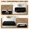 thumbnail image 5 of QuzyAor 78" Convertible Sofa Bed, Corduroy Boneless Floor Sofa with 2 Free Pillows, No Assembly Required for Living Room Bedroom Small Spaces, Black, 5 of 10