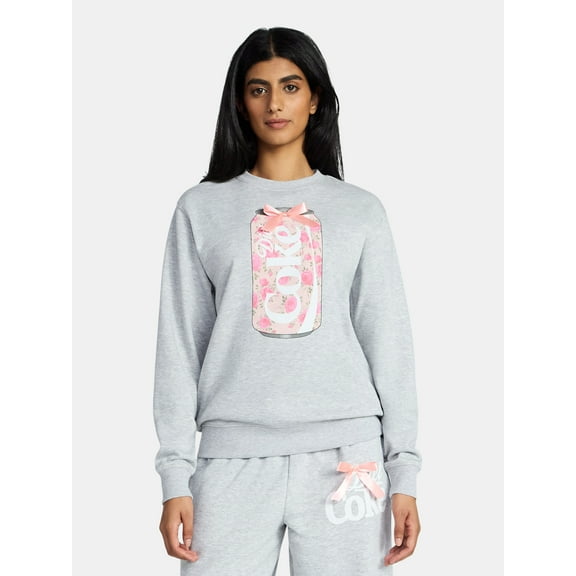 Coca-Cola Women's Diet Coke Floral Graphic Crewneck Sweatshirt, Sizes XXS-XXL