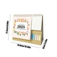 thumbnail image 3 of Flowers Desk Calendar 2025, Floral Desk Calendar with Sticky Notes, Stand Up Desktop Calendar, Monthly Weekly Daily Planner Small Desk Calendar for Home, Dormitory, Table, 3 of 7