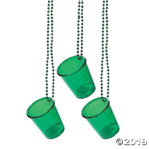 green shot glass necklace