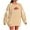 Khaki, variant on Ladies' Christmas Printed Bow Round Neck Long Sleeved Loose Pullover Sweater Sweatshirt Top, Elegant Fall Winter Fashion with Soft Fabric for Holiday Parties,Black,L