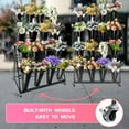 thumbnail image 4 of 4-Tier Movable Metal Flower Rack-Having 16 Black Cylindrical Pots, Fortified Frame-Ideal for Florist Galleries' Displays & Garden Styling Solutions, 4 of 5
