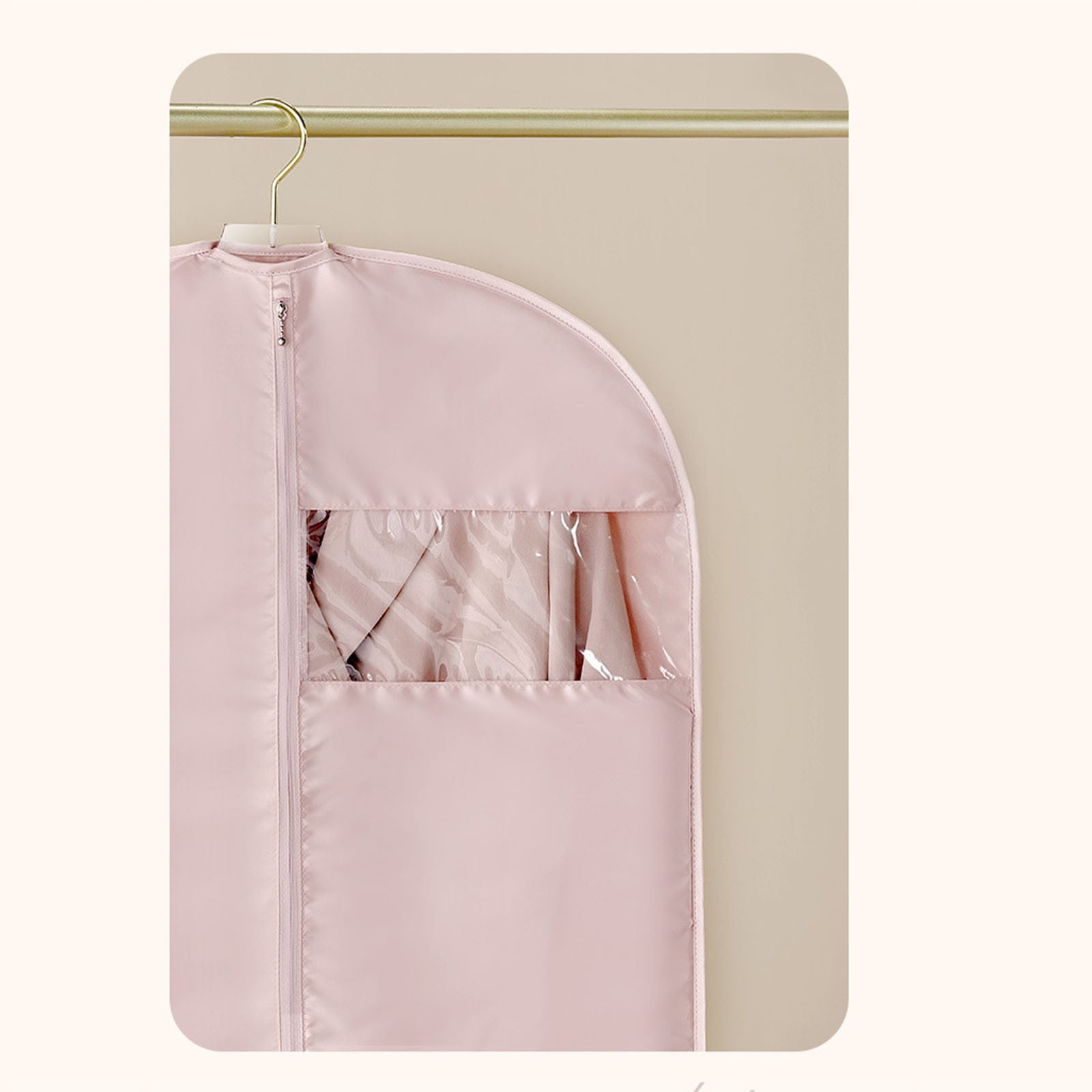 Weloille Hanging Clothes Cover for Long Coats, Breathable Fabric Dust Proof Storage Bag with Garment Protector, Ideal for Winter Jackets and Down Jackets, Home Organization Essential