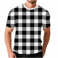 thumbnail image 2 of Big & Tall Waffleknit T Shirts for Men Plus Size S-5X Short Sleeve Tshirts Shirt Mens Pullover Plaid Printed Crewneck Loungewear Workout Tees Tops, 2 of 6