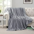 thumbnail image 2 of Astarin Gray Fleece Throw Blanket for Couch - Lightweight Plush Fuzzy Cozy Soft Blankets and Throws for Sofa, 60x80 inches, 2 of 7