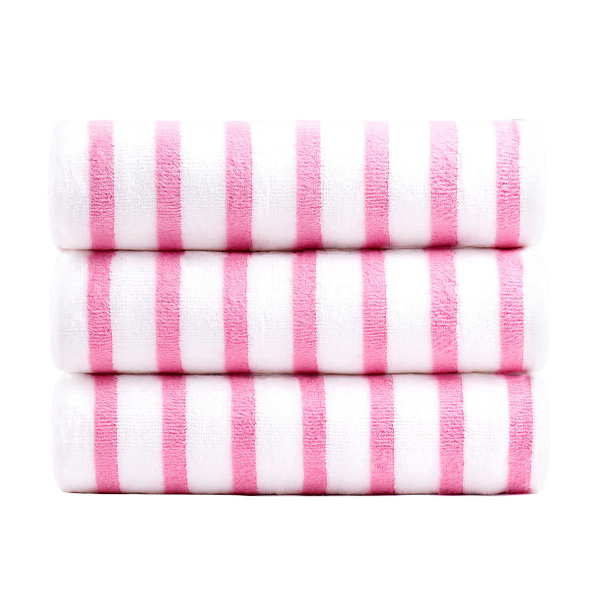 Woolaty Pink Stripe-Band Bath Towel, Best Price and Reviews