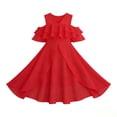thumbnail image 2 of XQYLOS Girls Chiffon Dress High Low V Neck Ruffl𝖾 Sleeve 𝖥lowy Skirt Birthday Wedding Maxi Gown Party Formal Pageant Guest Special-Occasion, 2 of 9