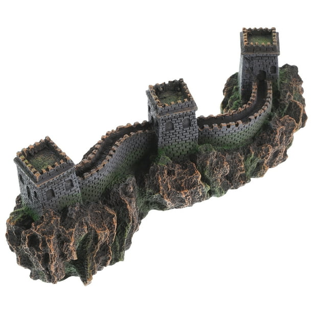 ColoMX Estatua de puente de resina de China, estatuilla de puente en miniatura de China, escultura de puente chino para pecera, acuario, decoración de paisaje en miniatura