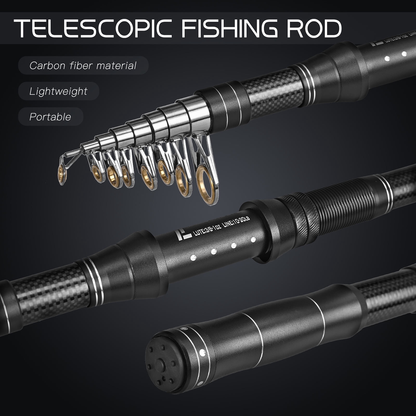 Lixada Fishing Rod Combos with Telescopic Fishing Pole Spinning Reels Fishing Carrier Bag for Travel Saltwater Freshwater Fishing
