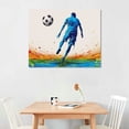 thumbnail image 2 of Nawypu Soccer Player Man Watercolor Wall Soccer Boy Canvas Painting Prints for Home Wall Decor Framed Football Sports Artwork Nursery Gifts, 2 of 4