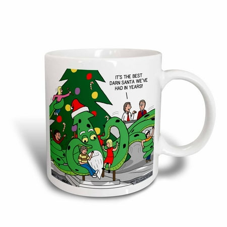 3dRose The Christmas Squid - Department Store Santa, Ceramic Mug, 11-ounce