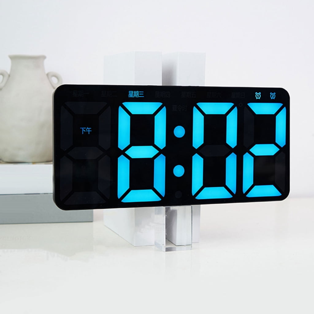 WINDLAND Large LED Digital Wall Clock with Countdown Timer, Calendar Thermometer Display