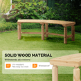 thumbnail image 3 of Ktaxon Outdoor Wooden Curved Bench, Fire Pit Curved Backless Bench,  All-Weather Design for Patio Garden Deck and Backyard - Natural, 3 of 9