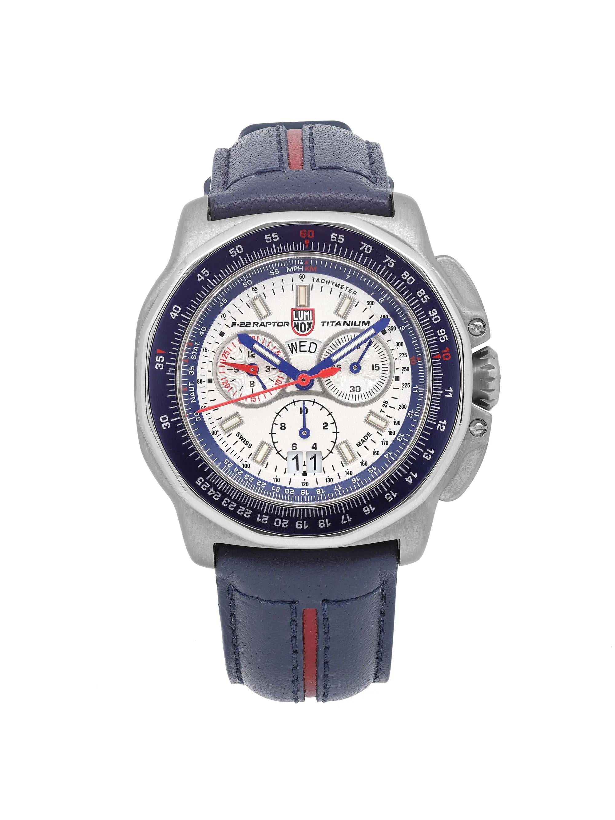 Luminox Men's Air F-22 Raptor 9270 Series, Blue Strap, Round Silver Tone  Dial, Watch A.9273