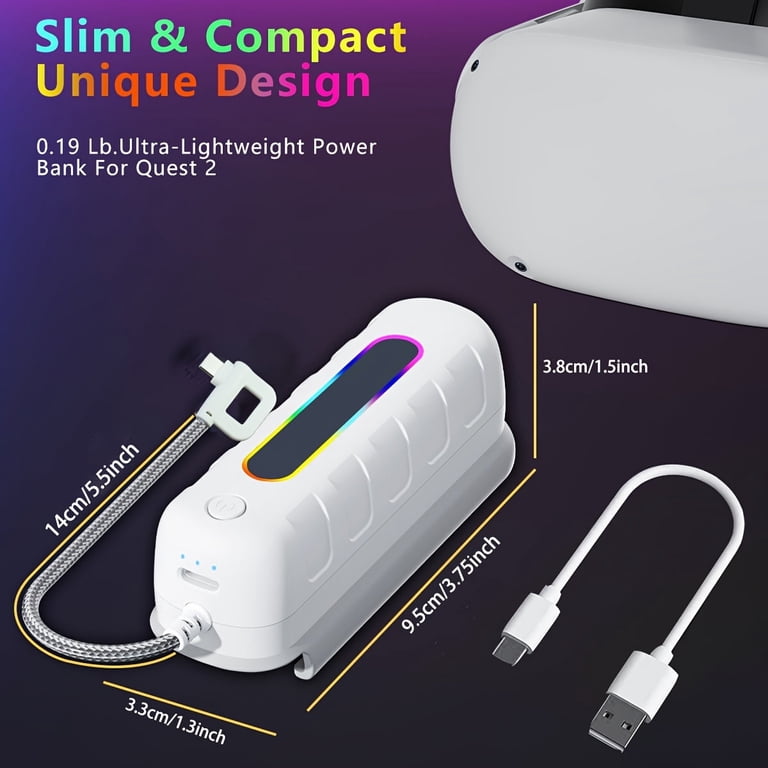 Wiher Rechargeable Battery Pack for VR Headset, 5000mAh Portable