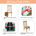 thumbnail image 4 of Palm Leaves and Flamingo Seat Covers for Dining Room Chairs Set Of 4,Stretch Printed Washable Chair Seat Cover with Elastic Ties and Button,Removable Waterproof Couch Cushion Covers, 4 of 6