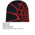 thumbnail image 3 of ievspot  Unisex Winter Hat Spider Web Jacquard Knitted Dome Elastic Contrast Color Brimless Cold Weather Cap Cosplay Club Party Headwear, 3 of 6