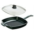 thumbnail image 2 of Lodge Cast Iron 10.5” Square Tempered Glass Lid, GLSQ10, with Silicone Knob, 2 of 6