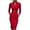 Red, variant on New Elegant V Neck Midi Pencil Work Dress Woman Casual Solid Slim Bodycon Dresses Autumn Long Sleeve Pocket Party Dress Vestidos