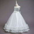 thumbnail image 5 of WOLLED 4-12Y Toddler Girls Flower Princess Party Dress Baby A-Line Tulle Wedding Birthday Formal Dresses Kids Sleeveless Tutu Prom Pageant Birthday Party Ball Gown, 5 of 11
