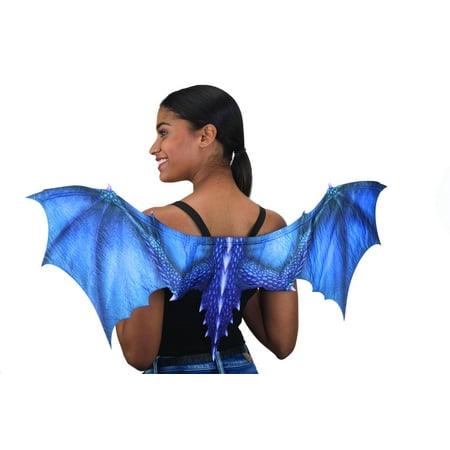Costume Accessory - Blue Dragon Wings w/ Elastic
