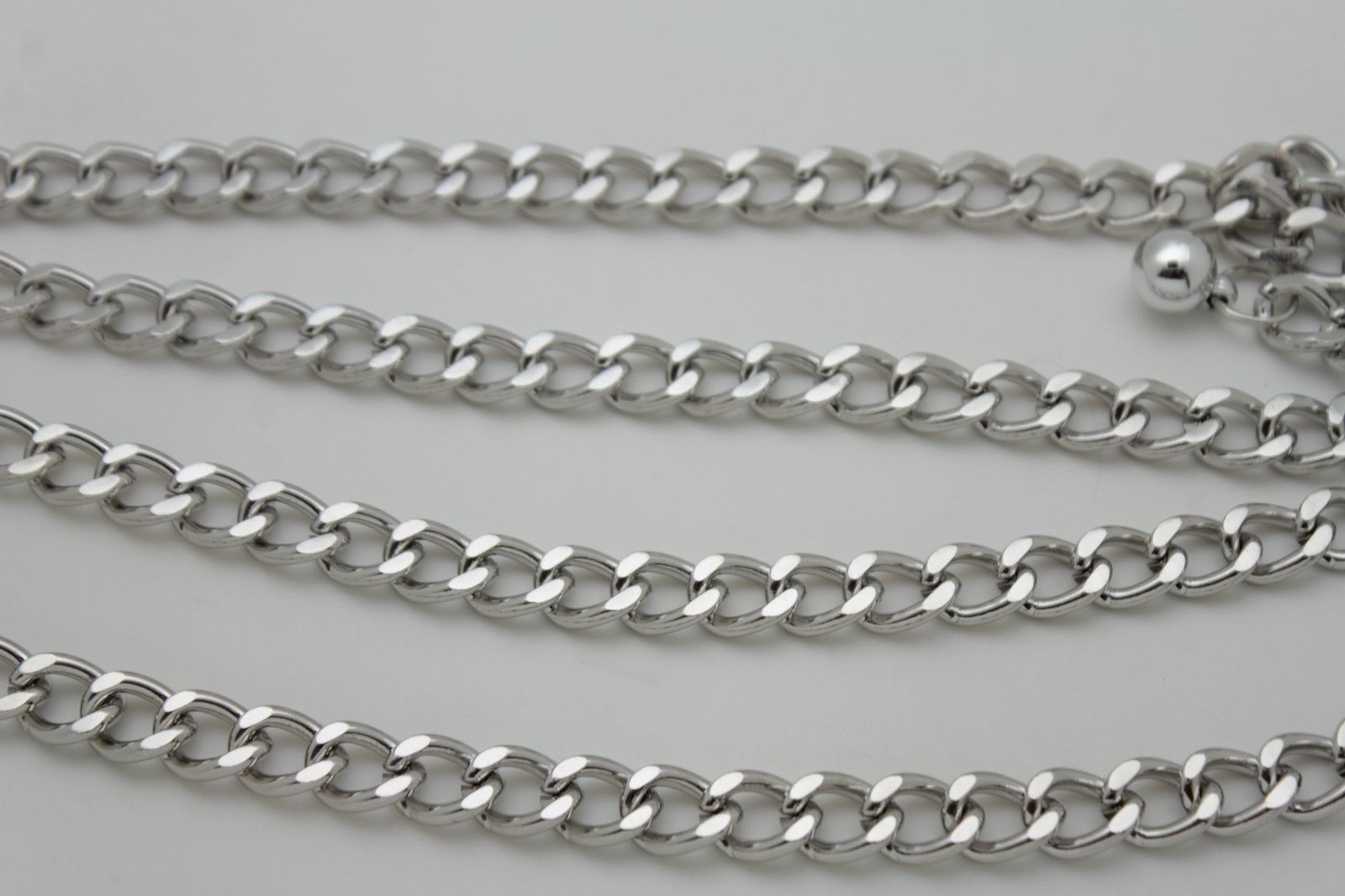 New Women Belt Silver Thick Metal Chunky Chain Link Side  display picture 2