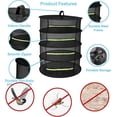 thumbnail image 3 of Herb Drying Rack Hanging Drying Rack Mesh For Plants Herb Dryer Collapsible Dry Net With Zipper For Seeds, Bud, Nuts, Hydroponic Plants (4 Layer), 3 of 5