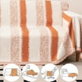 thumbnail image 4 of Universal Non-Slip Sofa Cover | 6X4.26Ft Striped Stretch Couch Protector | Soft Polyester Spandex Fabric | Pet & Scratch Resistant | Reversible Sleeping Blanket | Orange, Coffee, Gray, 4 of 6
