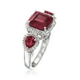 thumbnail image 3 of Ross-Simons 3.40 ct. t.w. Ruby 3-Stone Ring in Sterling Silver, Women's, Adult, 3 of 5
