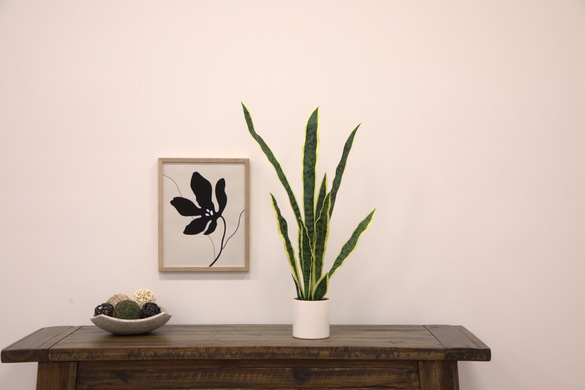 Mainstays Artificial Snake Plant, 30", Vanilla Planter photo 6
