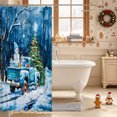 thumbnail image 3 of Erosebridal Christmas Truck Shower Curtain 72Wx72L,Winter Scene Bathroom Curtain,Blue, 3 of 6