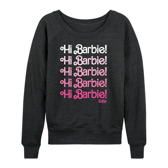 Barbie The Movie - Hi Barbie Stacked - Women's Lightweight French Terry Long Sleeve Shirt