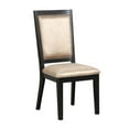 thumbnail image 4 of Dining Room Set of 2pc Side Chairs Espresso Finish Upholstered Chairs Unique Back Design Wood Chair, 4 of 9
