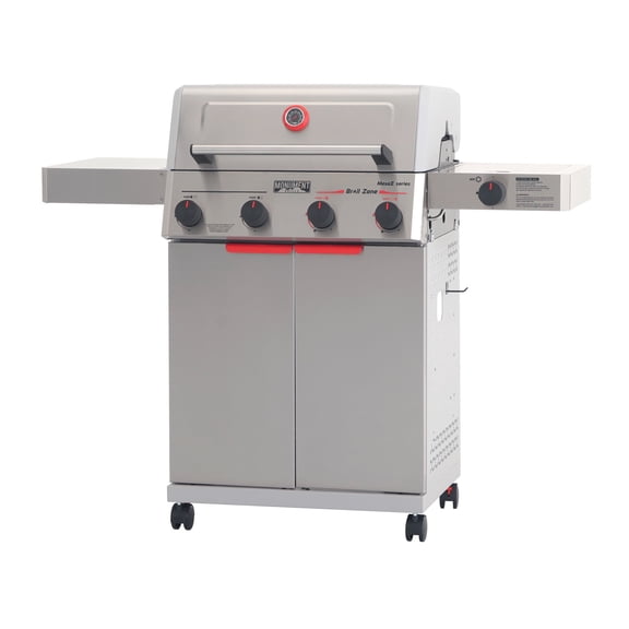 Monument Grills 4  1 Burner Propane Gas Grill,49,000 BTU Stainless Steel Outdoor Patio Barbecue Grill with Folding Shelves and Flip Rack,Mesa II 415BZ