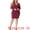 Burgundy, variant on DARING DIVAPlus Size Deep V Neck Faux Wrap Sheer Long Sleeve Midi Dress 1X Black