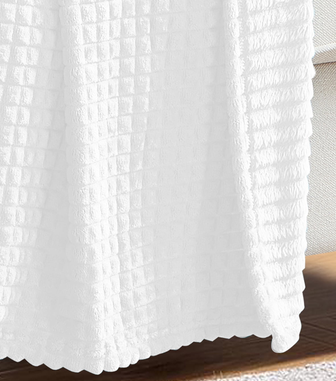 Milton Solid Plush Throw White