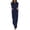 04#Navy, variant on Women's summer one-piece set, round neck sleeveless wide-leg pants set, jumpsuit with pockets
