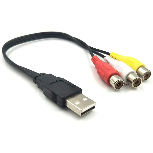 CABLING® USB 2.0 A mâle vers 3 RCA mâle adaptateur AV fil de câble 1,5 m