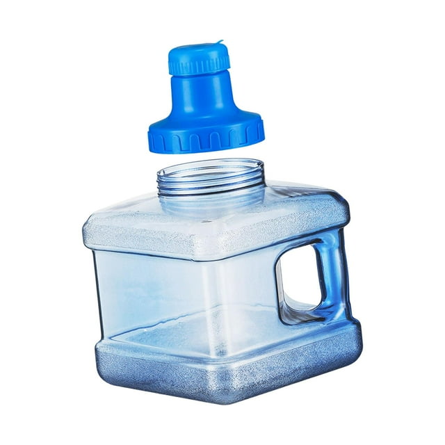 Pichet d'Eau Gallon Pichet d'Eau avec Poignée, Bouchon à Vis pour Camping Entraînement Randonnée Polyvalent Matériau Polycarbonate Bleu 5 L