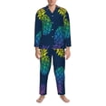 thumbnail image 3 of Fotbe Abstract Bright Pineapple Fruit Retro Pattern Long Sleeve Pajama Set for Men,Sleepwear Set,2-piece Loungewear Set,Soft PJs Comfy Nightwear with Pockets-Medium, 3 of 7