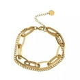 thumbnail image 5 of EOEMY Gold Double-Layer Chunky Chain Bracelet For Women - Perfect Fashion Jewelry Gift-Gold, 5 of 6