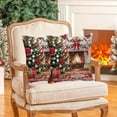thumbnail image 6 of Luoshdecor Christmas Watercolor Throw Pillow Cover,18x18 in Christmas Tree Garlands Fireplace Scene Pillow Cushion for Home & Sofa Decor, 6 of 6