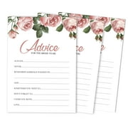 Inkdotpot FloralAdvice And Wishes Set Of 50 Bridal Shower Advice Game ActivityCards
