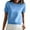 Blue, variant on Breezora Womens Soft Stretch Round Neck Short Sleeve T Shirt Solid Color Easy Care Comfort Fit Top L Size Blackish Green