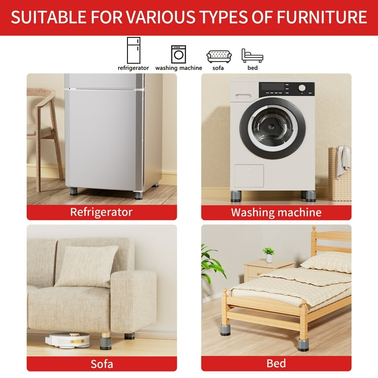 8 PCS Washing Machine and Dryer Anti-Vibration Pads,Non-slip Rubber Washer  Base Feet Pad,Reduce Noise,Stop Washer Dryer Walking,Gray - Walmart.com